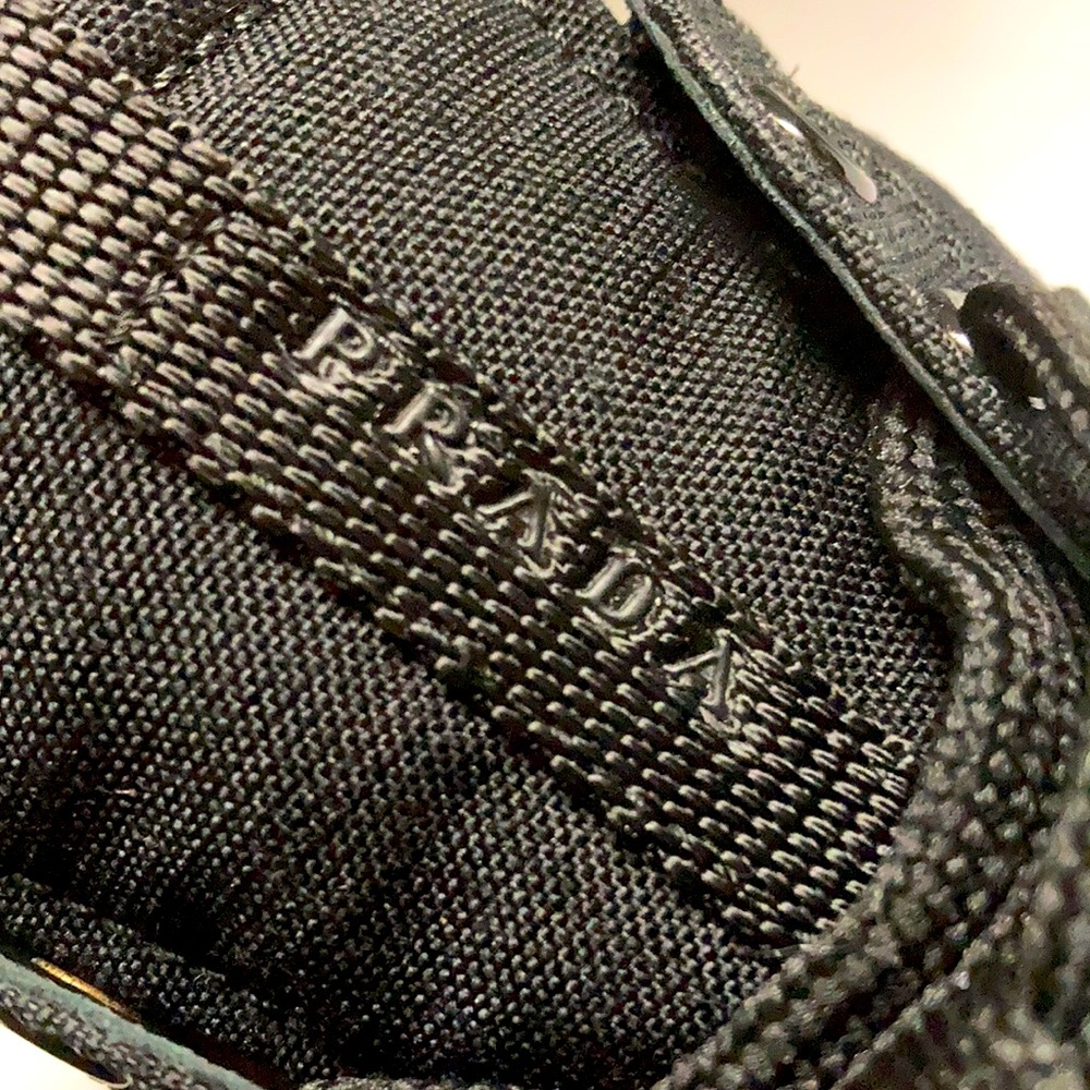 PRADA New! Fabric Nylon Leather Vintage Gabardine Sneakers Size 36 1/2 - Picture 9 of 13